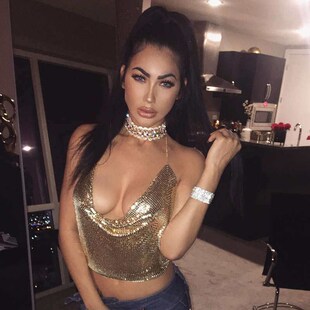 neck thin hanging 性感细带挂脖V领抹胸 Sexy bra sequin