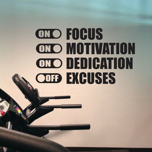 新品Focus On Motivation On Excuses Off Gym Motivation Quote