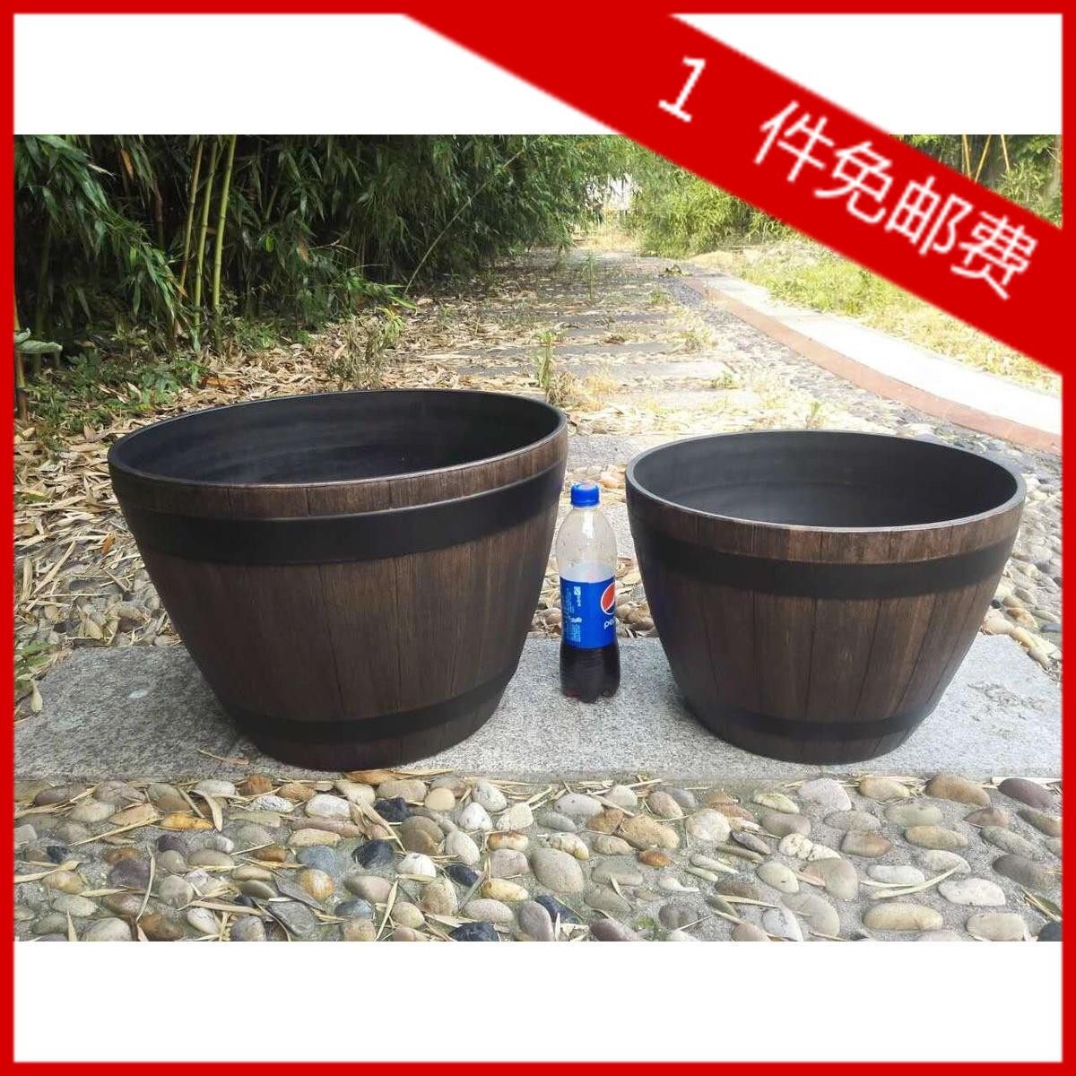 花盆 塑料荷花盆塑料花盆睡莲盆碗莲盆铜钱草盆大花盆仿木花盆