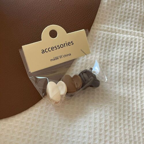 Korea INS milk tea color three-color grab clip suit ponytail