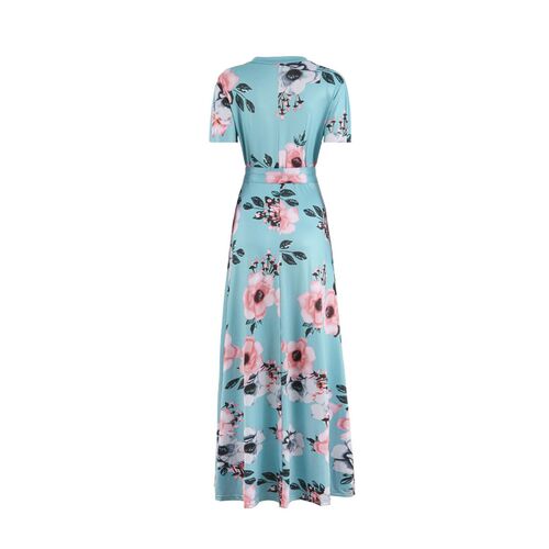 Vestido De Mulher Summer Print O-Neck Short-Sleeved Casual