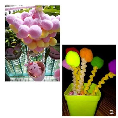 200Pcs/Pack Mixed Size Pompoms Soft Pom Poms Fur Balls DIY H