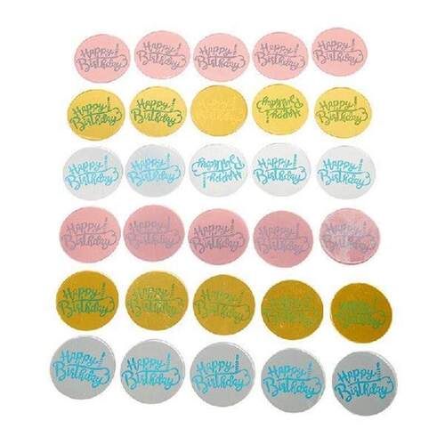 10 Pcs Acrylic Happy Birthday Cakecup Circle Toppers Cake