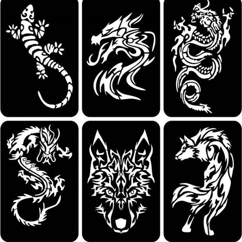 Stencils Tattoo Tattoos Glitter Templates Face Temporary Kit