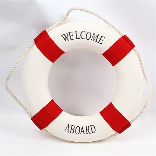 Nautical Style Welcome Decorative Red Blue Life Buoy Home Ma