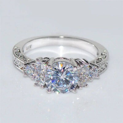 Exquisite Fashion Silver Color Engagement Rings for Women Fa