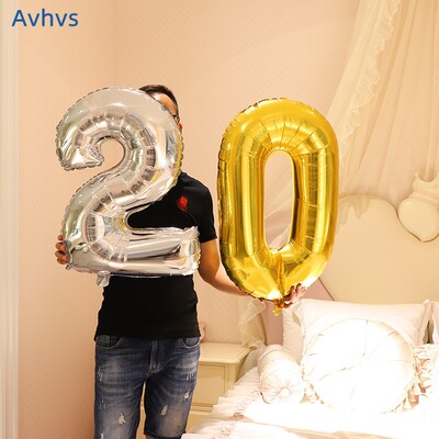 Birthday number balloon party decoration room letWter set气