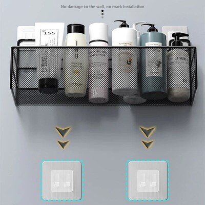 Wall-mount Bathroom Shelf Shower Shampoo Rack免打孔置物架