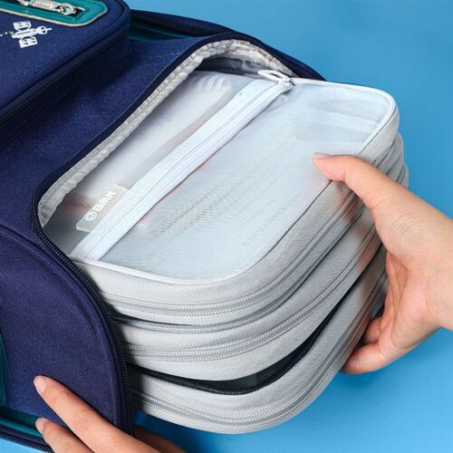 Transparent Mesh Zipper Pouch Bag Nylon Mesh Multifunctional