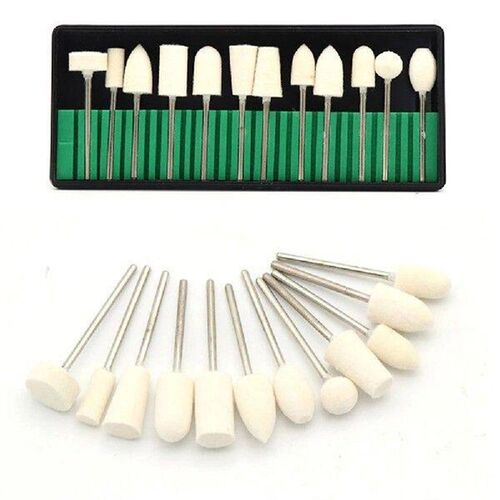 12 Pcs Wool Polishing Head W/ 2.35mm Shank Engraver
