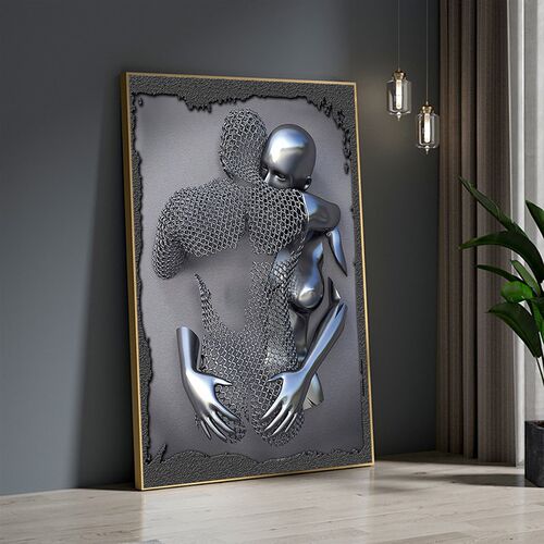 Modern Metal Figure Statue Art  Painting Romantic Abstract P