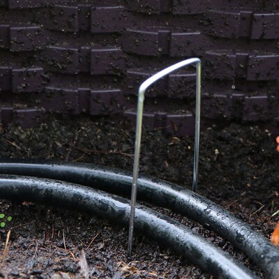 U-Shaped Staples Garden Stakes Pins Galvanized Landscape Peg