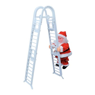 Electric Santa Claus Climbing Ladder Singing Jingle Bells El