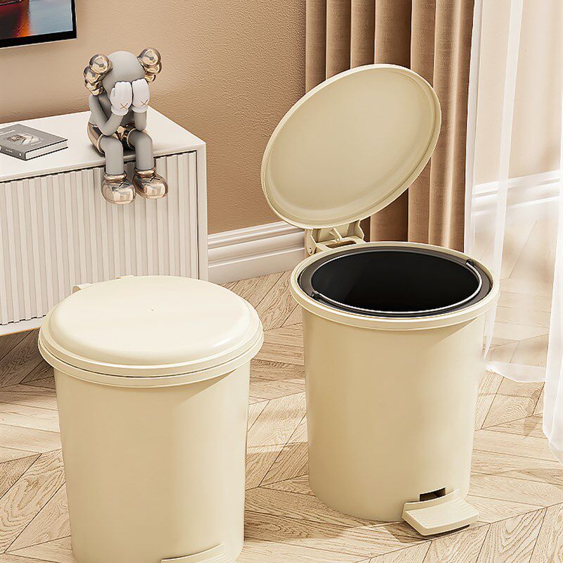 Rubbish Can Kitchen Toilet Trash with Press Lid Garbage Bin