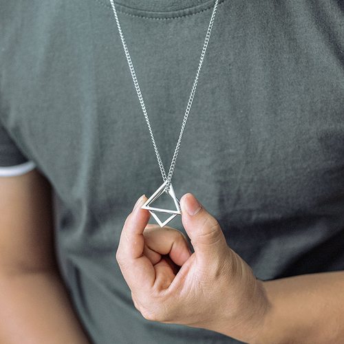 Rinhoo rendy Interlocking Square Triangle Pendant For Men St