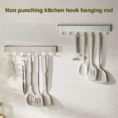 Wall Mounted Kitchen Hook Rack Strong Adhesive Wall Hooks