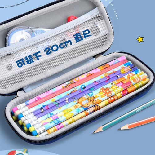 Large Capacity Pencil Case 2 Compartment Pouch Pen Bag Doubl