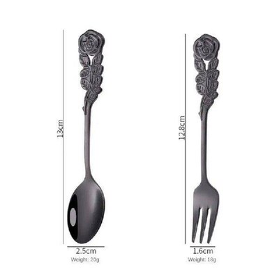 1~4PCS Fruit Fork Dessert Spoon Elegant And Classical Fork