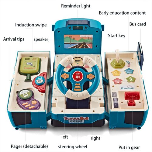 Eletric Simulation Steering Wheel Bus Light Sound Children K