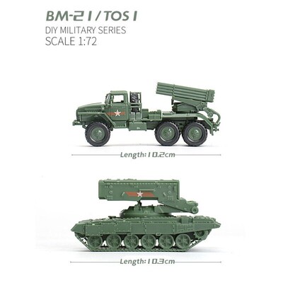 4D 1/72 BM-21 Rocket Launcher TOS-1Heavy Flamethrower System
