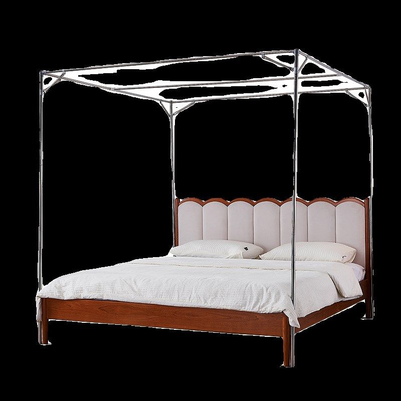 蚊帐支架杆加粗加厚家用不锈钢落地1.5m1.8米床带架子老式免安装