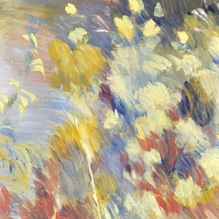 上品印画 雷诺阿湖畔山水 欧式样板房卧室风景画挂画装饰画墙画框