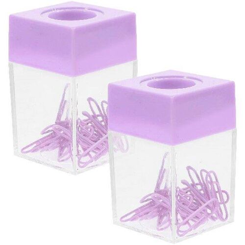 2 Pcs Paper Clip Storage Bucket Staples Dispensers Binder