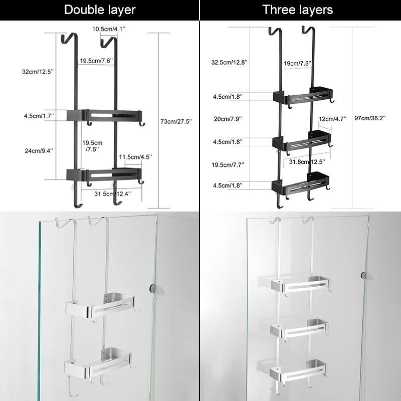 Hanging Bath Shelves Bathroom Shelf Organizer淋浴门置物架