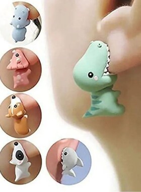2pcs/1pair Animal Cartoon Stud Earring For Women Cute Dinosa