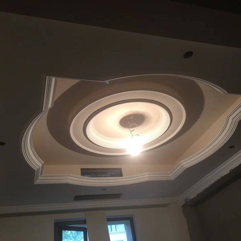 欧式风格餐厅客厅吊顶圆形石膏线条造型弧可定做任意尺寸外圆定做