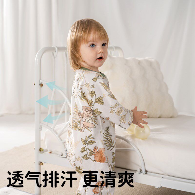 欧孕婴儿睡袋春秋夏季薄款纯棉宝宝分腿睡袋儿童防踢被子四季通用