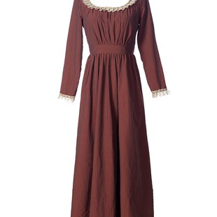 拾光裁缝 硝烟玫瑰 古典油画宫廷复古蕾丝红色优雅礼服连衣裙