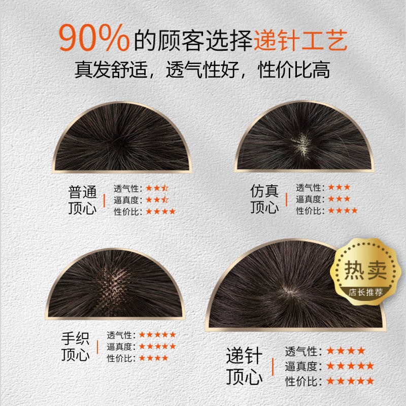 假发女短发真人发丝发套真发全头套自然假头发妈妈中老年女士新款