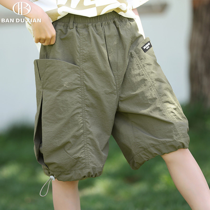 亲子装女童夏季裤子薄款休闲五分裤2023新款洋气女孩中大童工装裤