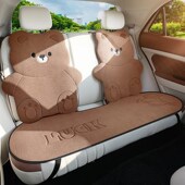 汽车坐垫冬季 保暖座垫座椅套 毛绒可爱卡通座套半包女士车内垫冬季