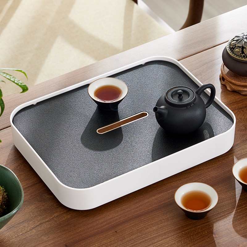 茶盘家用功夫茶具长方形小型客厅储水塑料水杯子沥水盘茶杯托盘