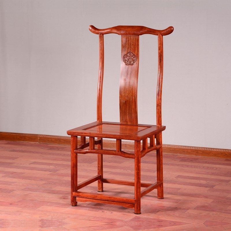 缅甸花梨木餐椅家用红木餐厅餐桌椅子中式实木官帽椅复古茶桌茶椅