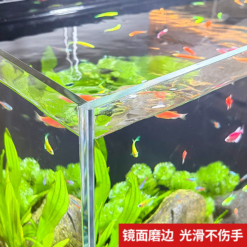 森森超白鱼缸玻璃裸缸桌面客厅生态斗鱼金鱼缸造景懒人乌龟水草缸
