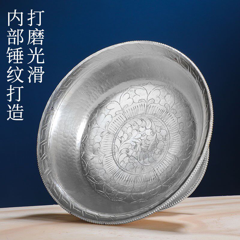 护法杯纯铜尼泊尔手工藏式供杯供酒杯雕花八吉祥密宗摆件供护法杯