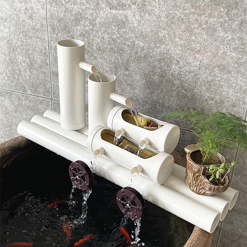 鱼缸过滤器净水循环加氧吸便系统水缸小型家用三合一免换水过滤箱