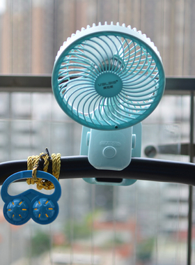 婴儿风扇可充电式宝宝床手推车儿童静音摇头夹扇USB迷你小电风扇