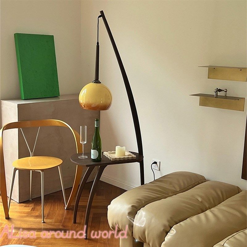 爱丽莎【柚子】落地灯带桌茶几置物复古设计师客厅卧室民宿钓鱼灯,家装灯饰光源,装饰落地灯,淘宝优惠券,粉丝福利购,淘宝优惠卷