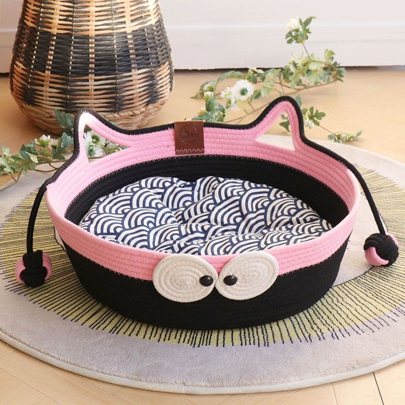 春季编织猫窝四季通用双球自嗨球设计透气耐磨耐抓睡觉窝可水洗窝,宠物/宠物食品及用品,猫窝/屋/帐篷/沙发,淘宝优惠券,粉丝福利购,淘宝优惠卷