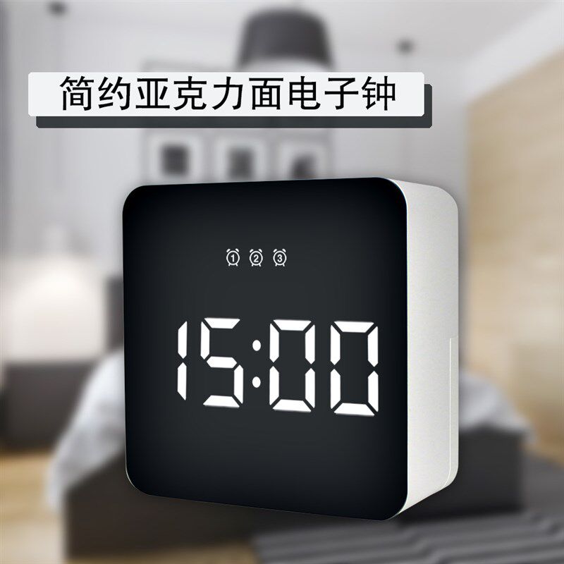 新款亚克力电子钟多功能闹钟简约触控电子时钟源头厂家6612Y6613Y