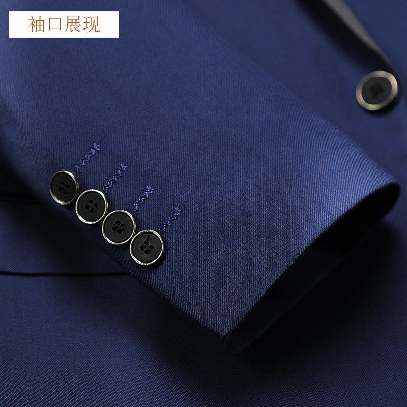 韩国男士年会三件套男装修身婚礼高档西服青果领主持人宴会晚礼服