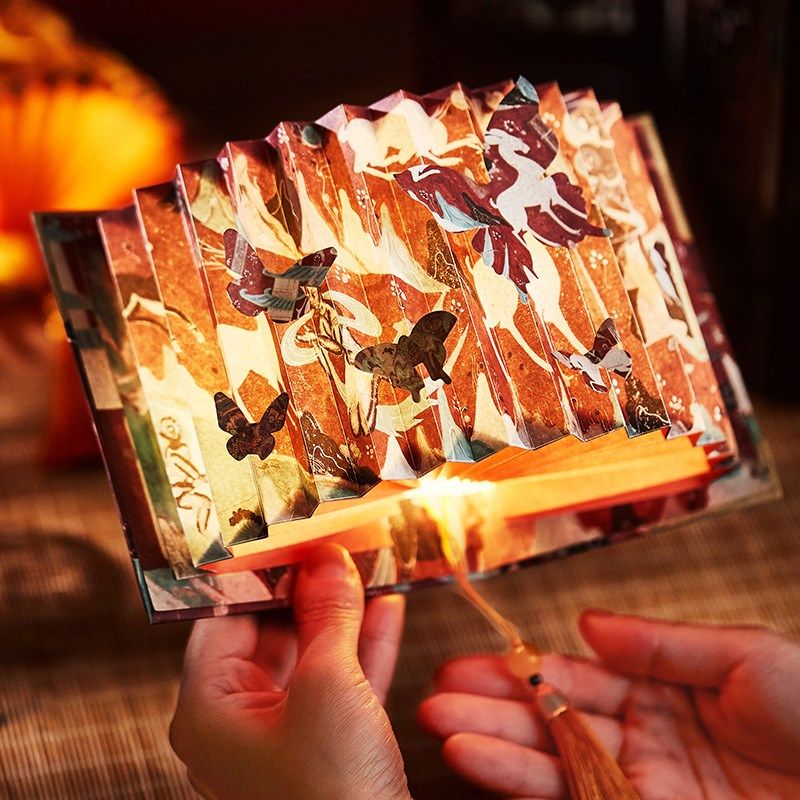 梦回敦煌文创扇形折叠纸书灯礼盒套装中国风高级氛围感diy手工制,文具电教/文化用品/商务用品,文创/手作/文化用品,淘宝优惠券,粉丝福利购,淘宝优惠卷