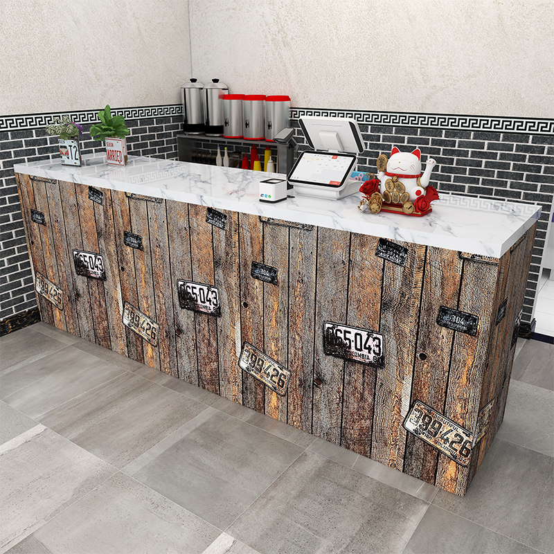 理发店餐馆超市收银台吧台贴纸装饰墙纸自粘桌面复古壁纸改造翻新,家居饰品,软装墙贴,淘宝优惠券,粉丝福利购,淘宝优惠卷