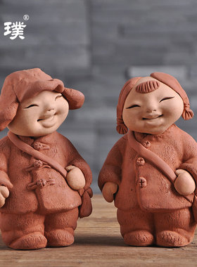 陶人泥塑手工艺术工艺品中国名师马若特传统民俗泥陶制品摆件人物