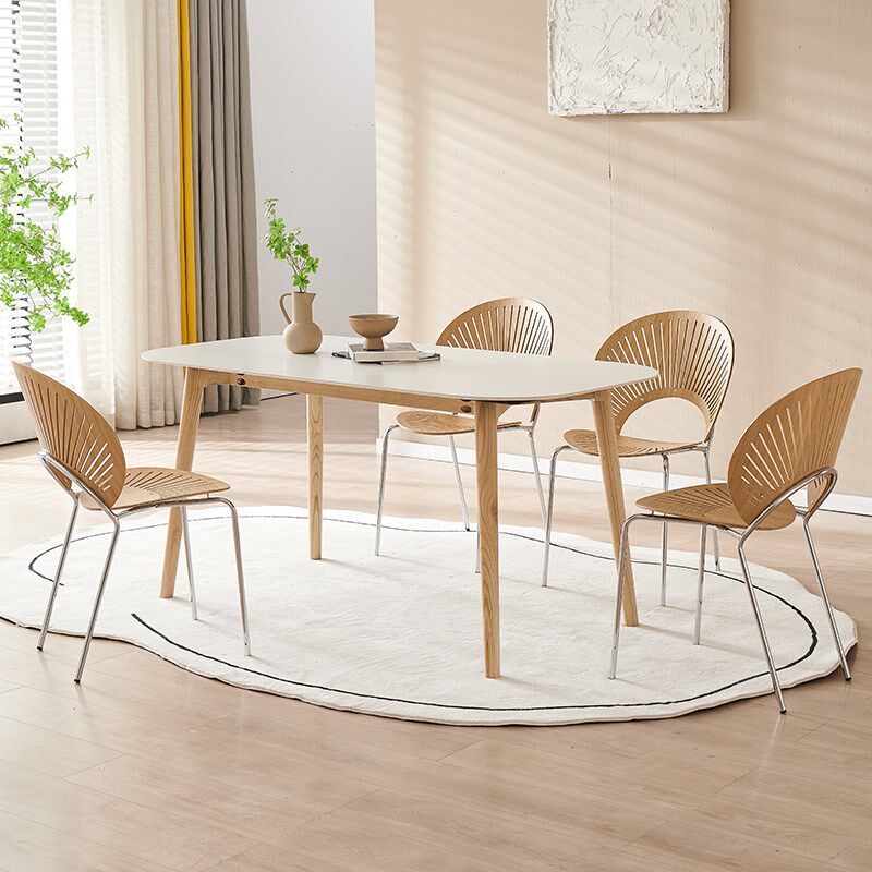 潮石德利丰岩板餐桌纯白 原木风 姹寂奶油风饭桌椭圆形小户型家用,住宅家具,岩板餐桌,淘宝优惠券,粉丝福利购,淘宝优惠卷