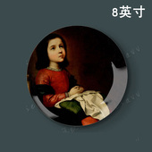 8英寸美术博物馆油画陶瓷盘子客厅餐厅酒店装 饰挂盘墙饰摆件